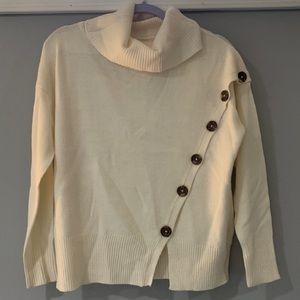 NEW womens small cream turtle neck sweater